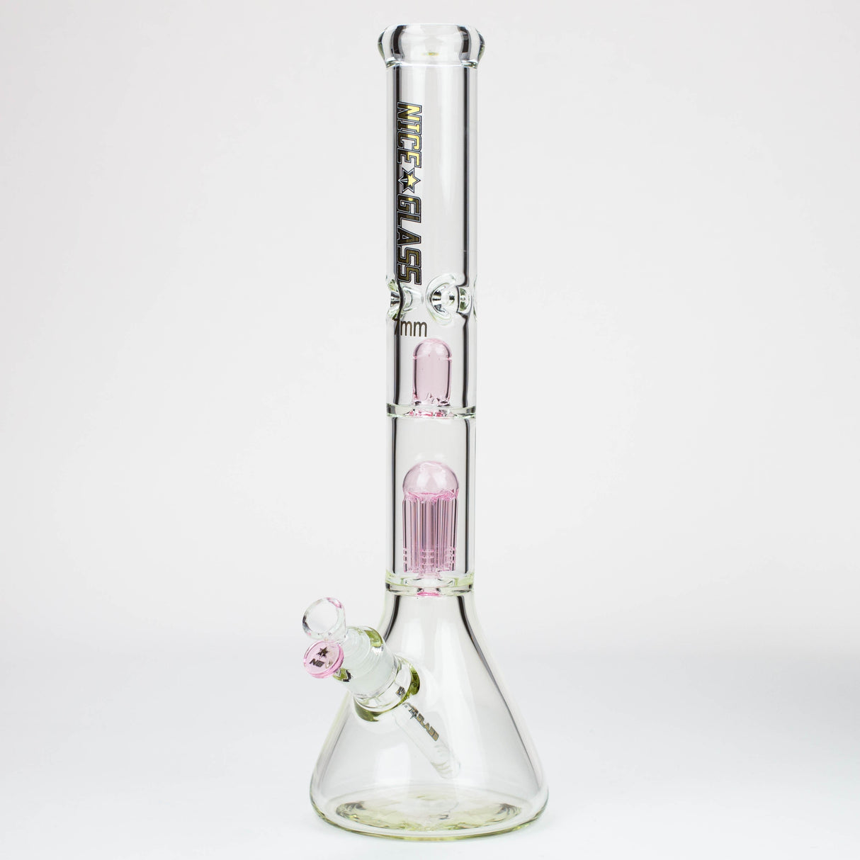 NG | 18 inch 6-Arm Perc & Splash Guard Beaker [G607-7] Glass Bong High-End Brands Glass PINK