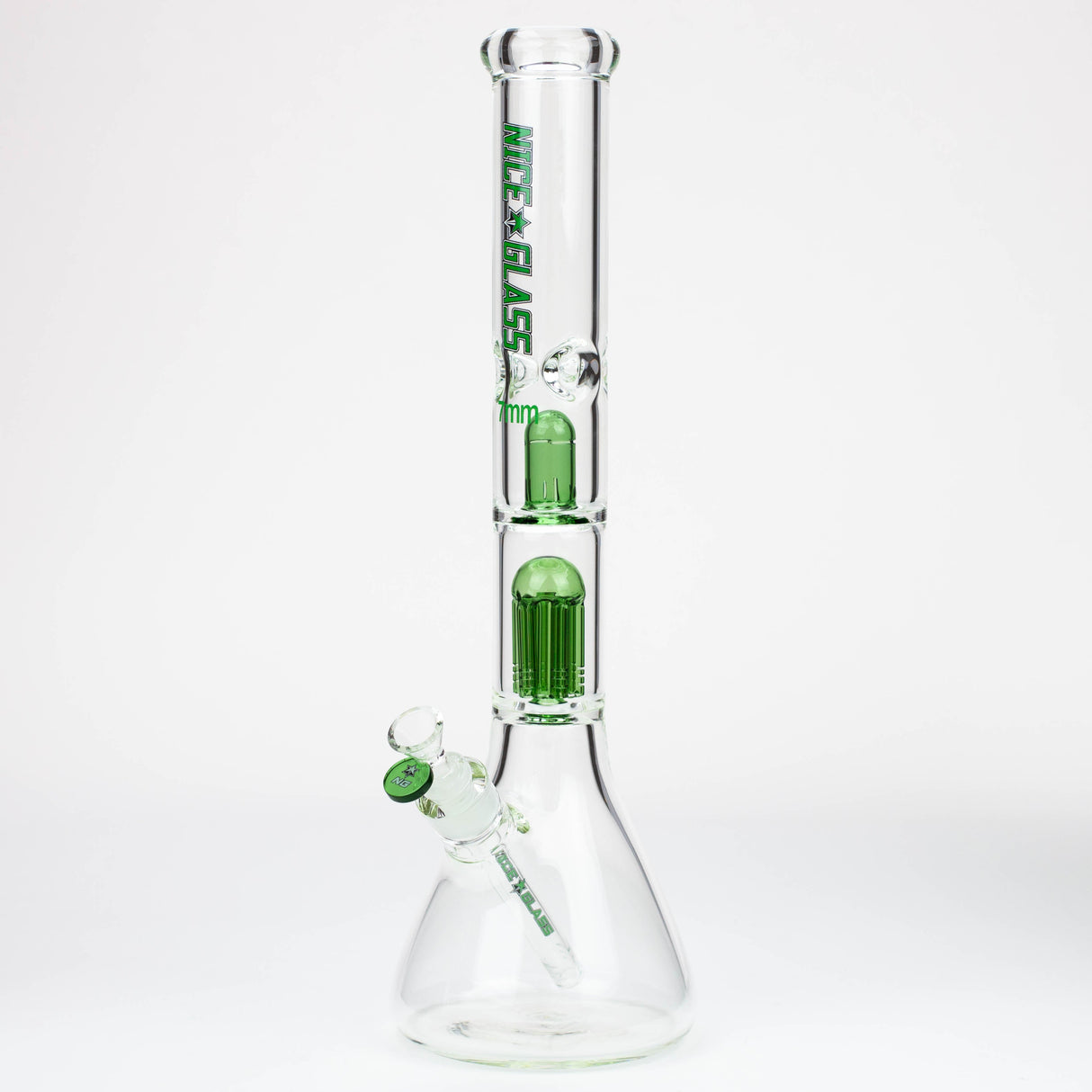 NG | 18 inch 6-Arm Perc & Splash Guard Beaker [G607-7] Glass Bong High-End Brands Glass GREEN
