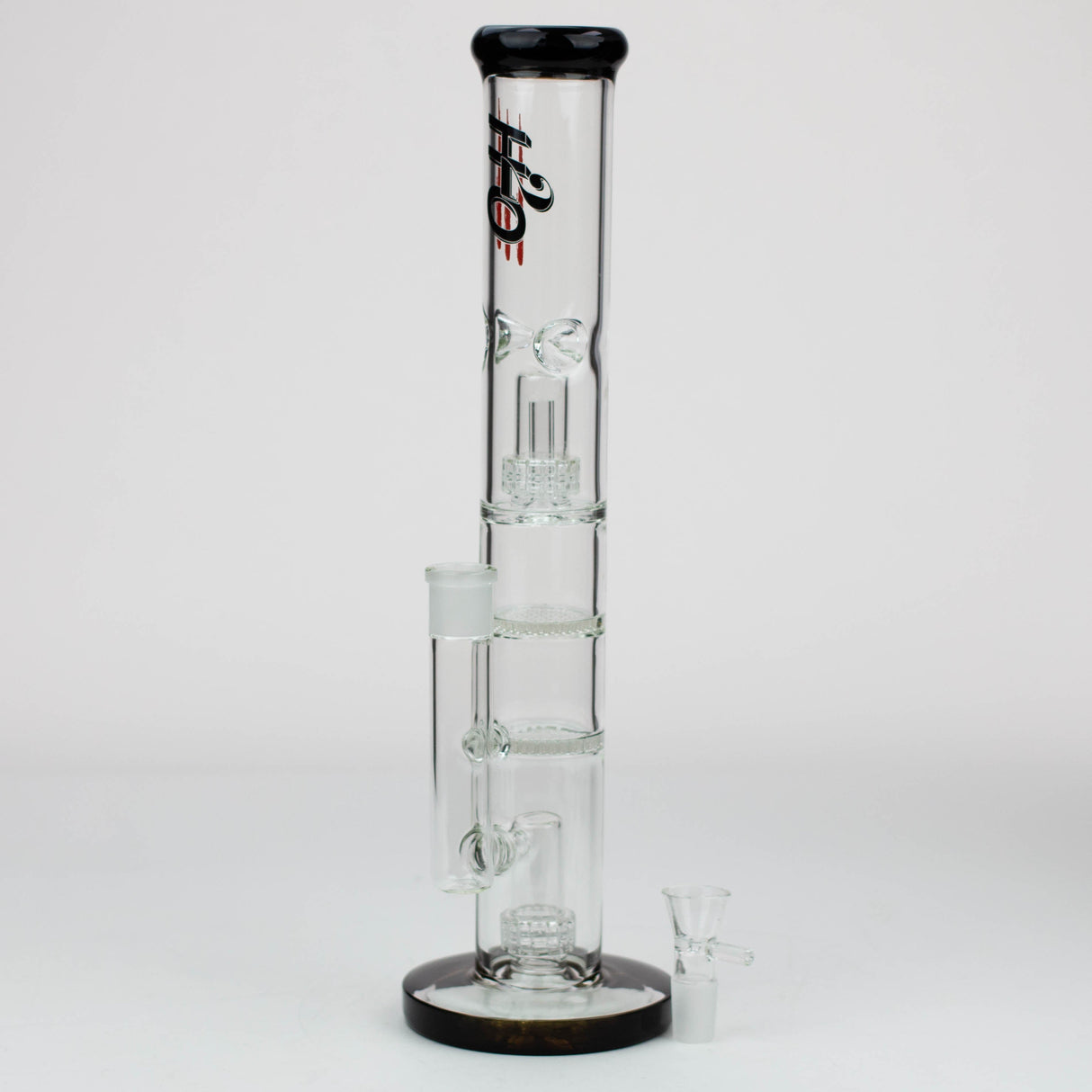 16" H2O Dual Honeycomb diffuser Glass water bong [H2O-27]