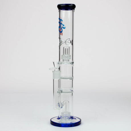 16" H2O Dual Honeycomb diffuser Glass water bong [H2O-27]