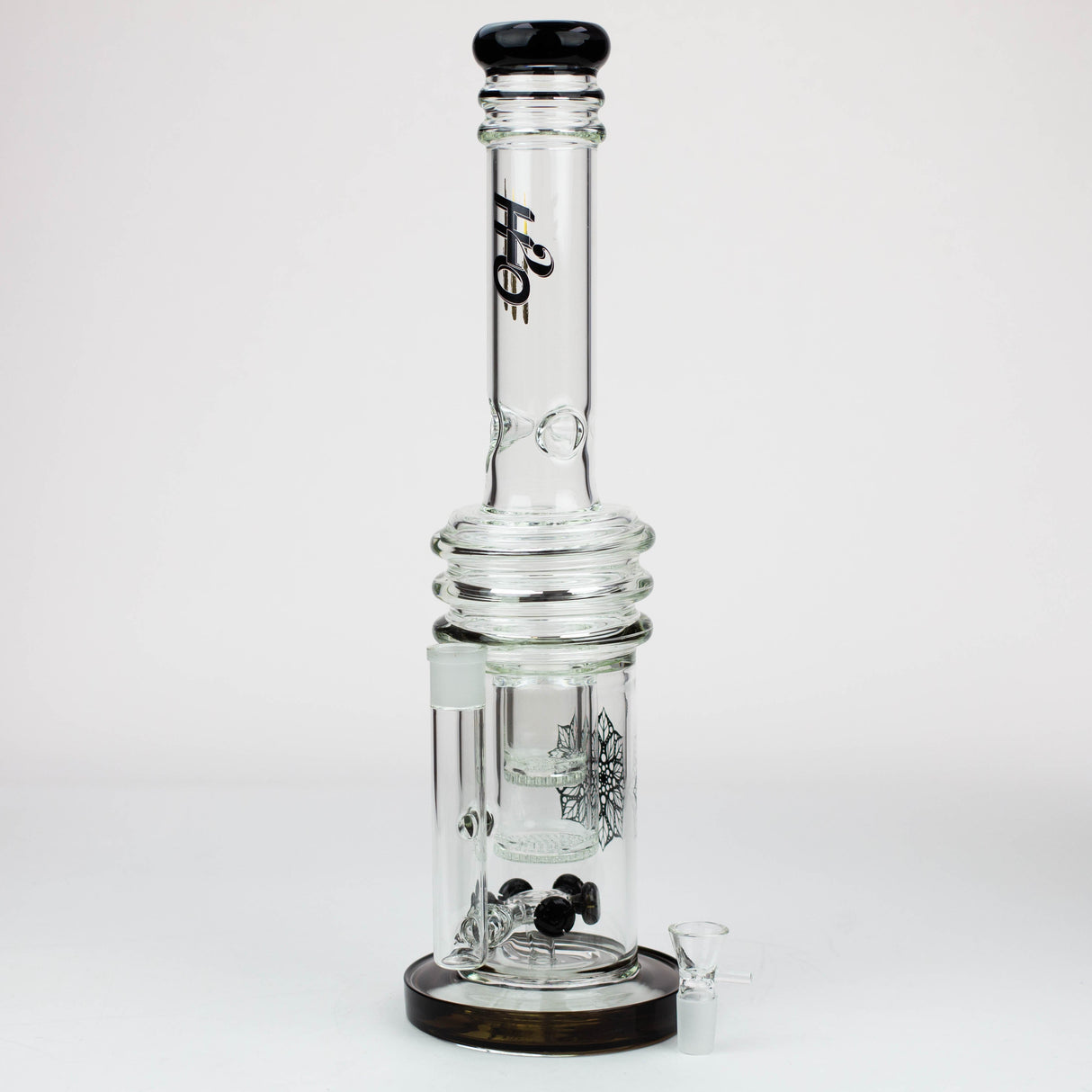 17" H2O glass water bong with double layer honeycomb [H2O-28]