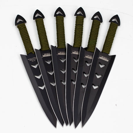 6PC of 6.5" Black Throwing Knives Stainless Steel Blade with Pouch [6776] Throwing Knife Canadian Distributor