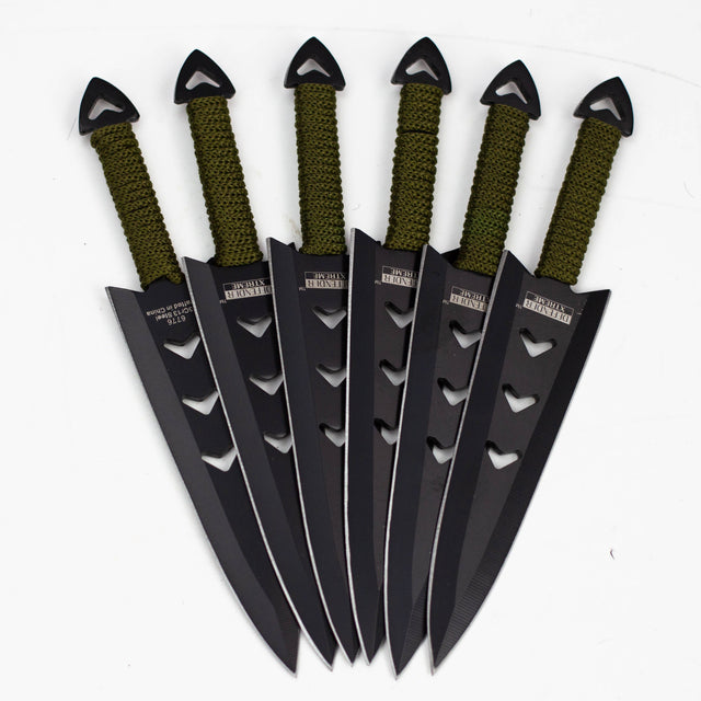 6PC of 6.5" Black Throwing Knives Stainless Steel Blade with Pouch [6776] Throwing Knife Canadian Distributor