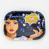 Metal Rolling Tray-Small Tray Smoking Cat Distribution THC Girl