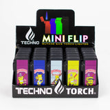 Techno - Mini Flip top single torch lighter Box of 20 [258-BWSI]