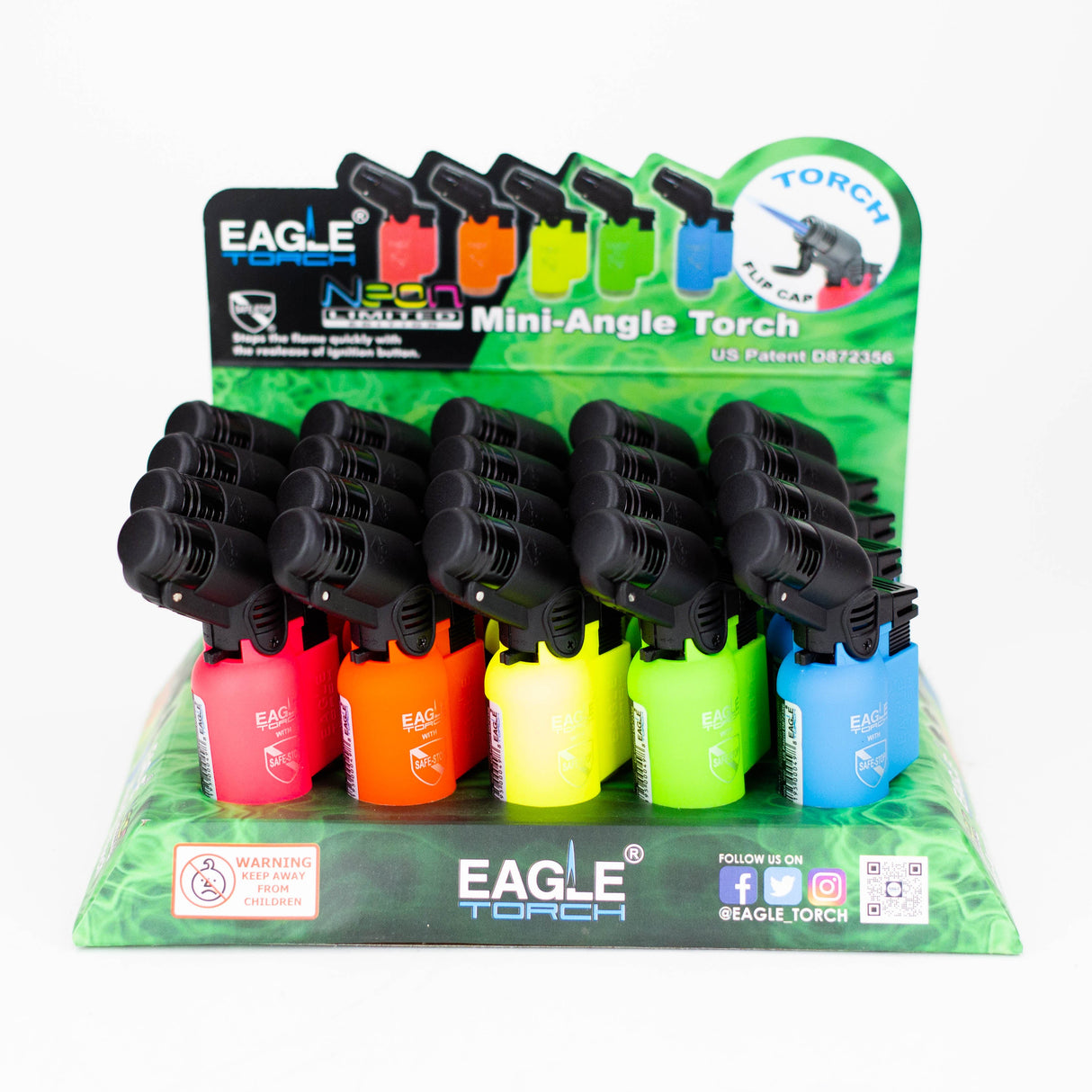 Eagle Torch | NEON Limited edition Mini-Angle Torch lighter Box of 20 [PT116BN] Torch BB Canada