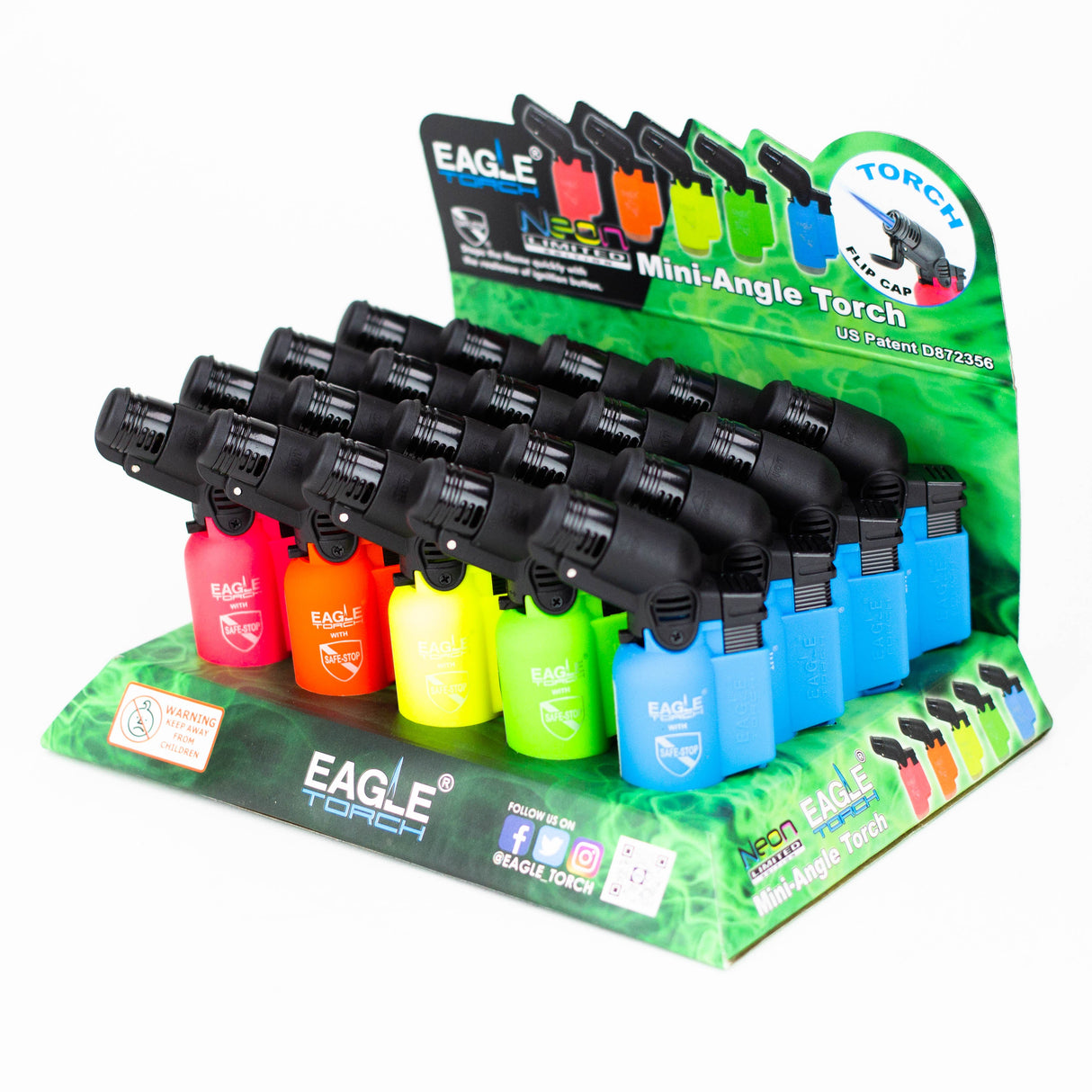 Eagle Torch | NEON Limited edition Mini-Angle Torch lighter Box of 20 [PT116BN] Torch BB Canada