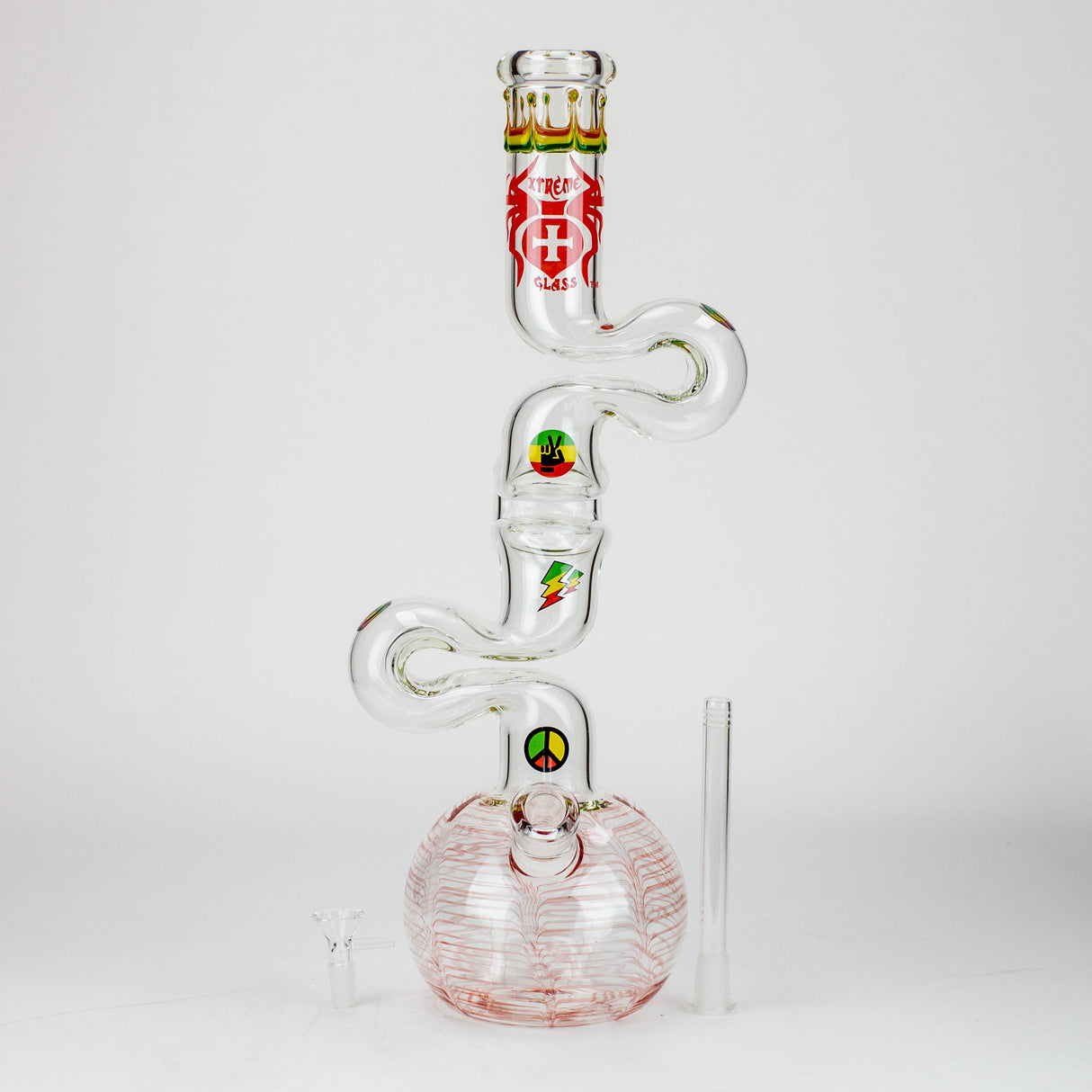 20" Xtream Zig-zag 7 mm glass water bong [XTR-Z036]