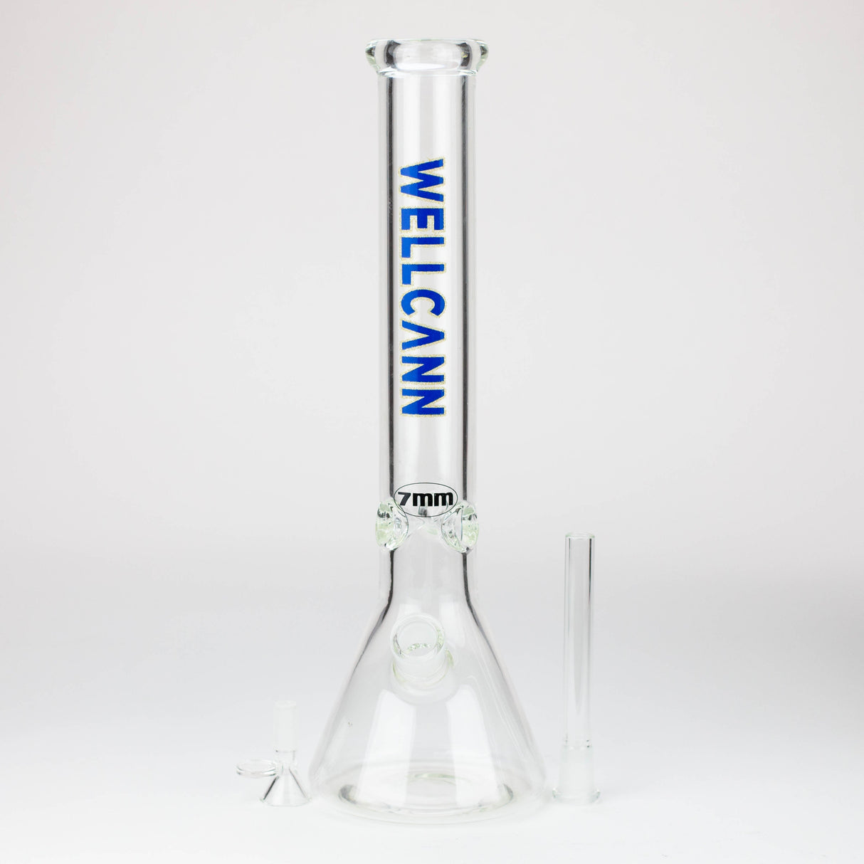 WellCann - 16" 7 mm glass bong with Glitter Logo