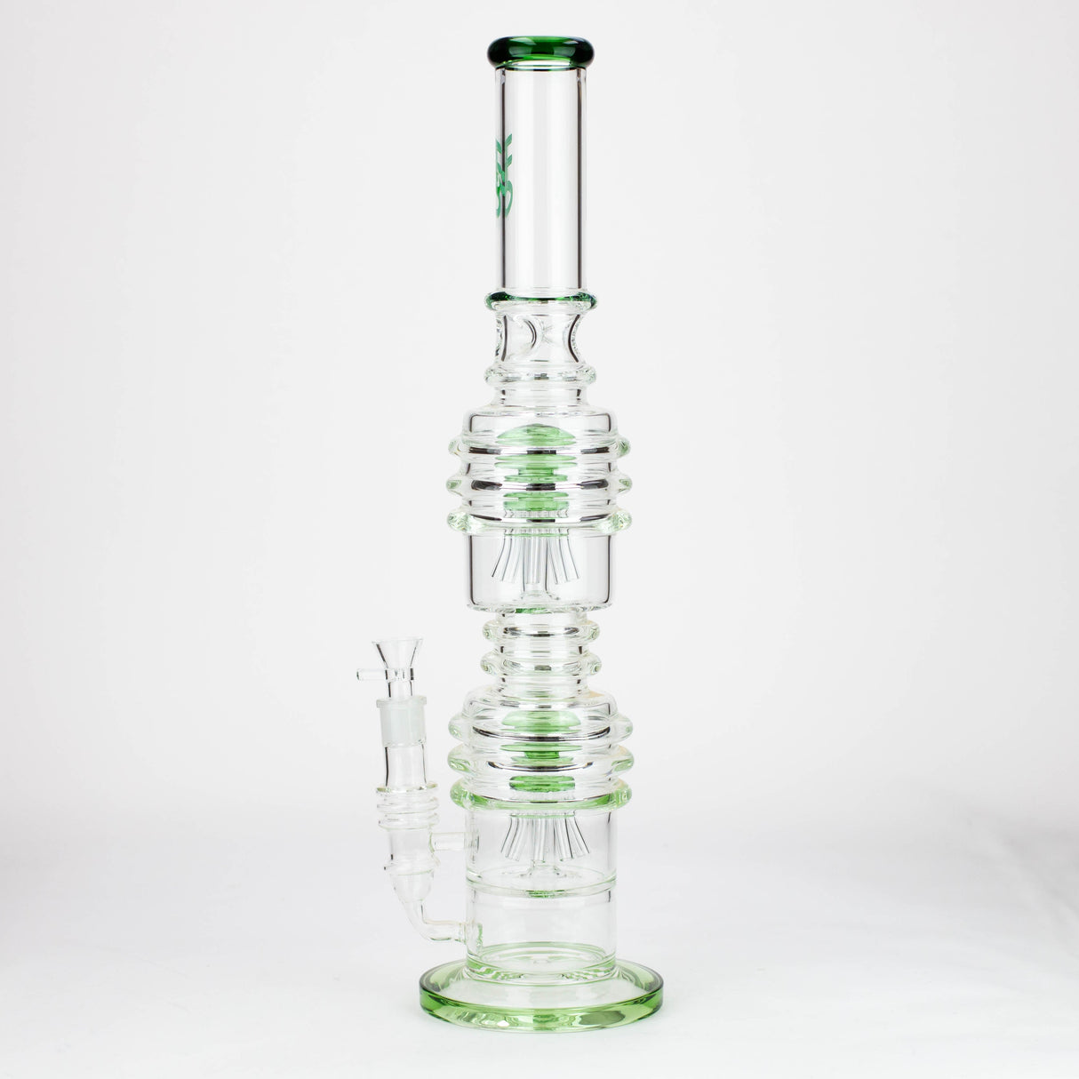 H2O | 21" Dual percolator glass water bong [H2O-5019]