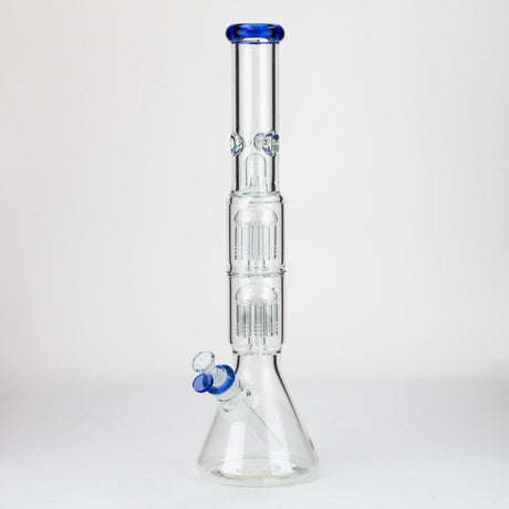 19" Dual 8 arms perc, with splash guard 7mm glass water bong [G11135]