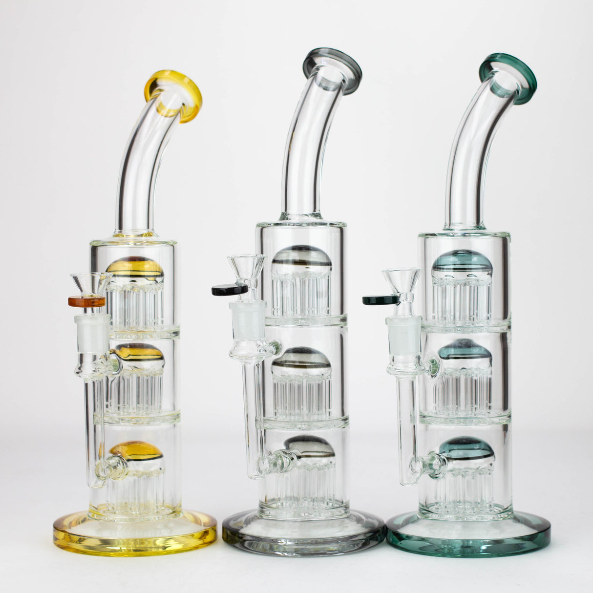 13'' Triple 8arms perc glass bong [G31022]