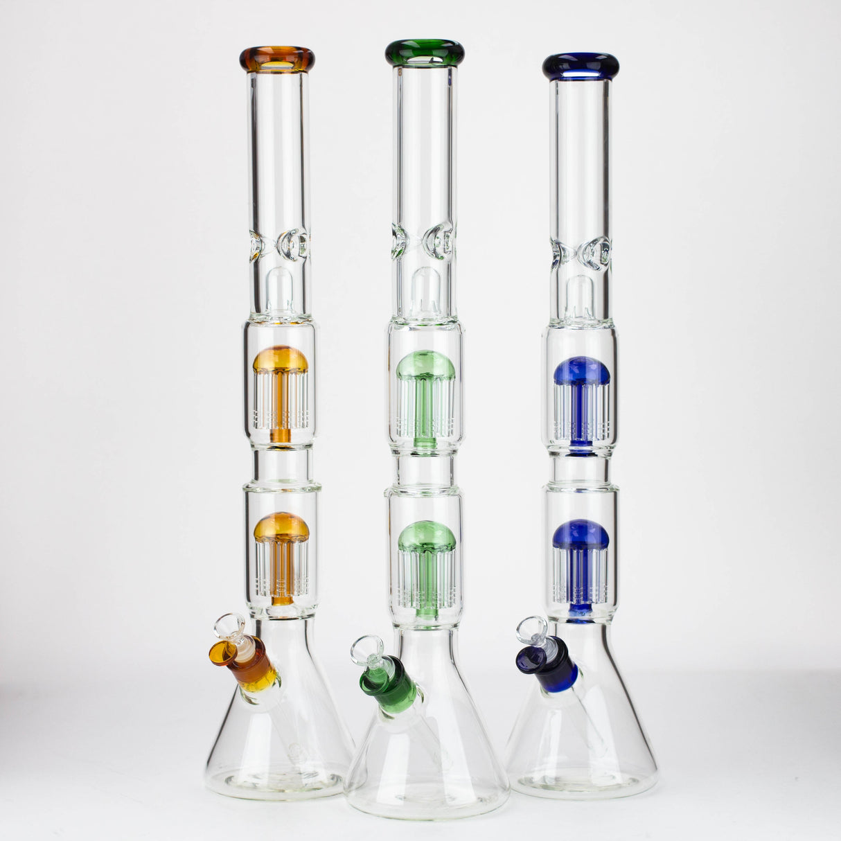 24.5" Dual 8 arms perc, with splash guard 7mm glass water bong [G11124]