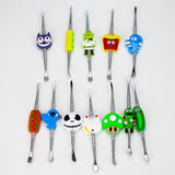 Metal silicone dabber with  assorted Cartoon Jar of 30 [71-04A]