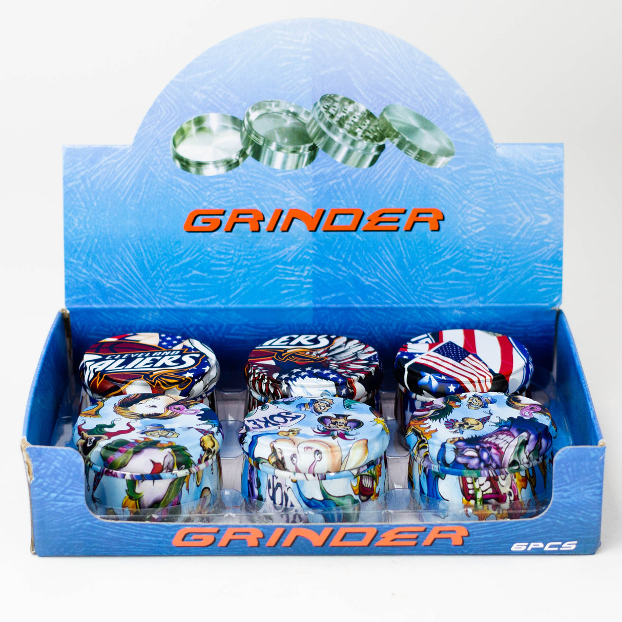 2.2" Metal Grinder American Eagle 4 Layers Box of 6 [GZ48]