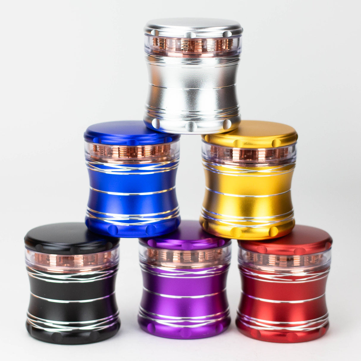 Heavy-duty 2.5" Aluminum Grinder 4 Layers Box of 6 [GA3361]