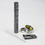 Glass one hitter, Grinder and screen gift set, grinder with Cleaning Brush, Screens and Case