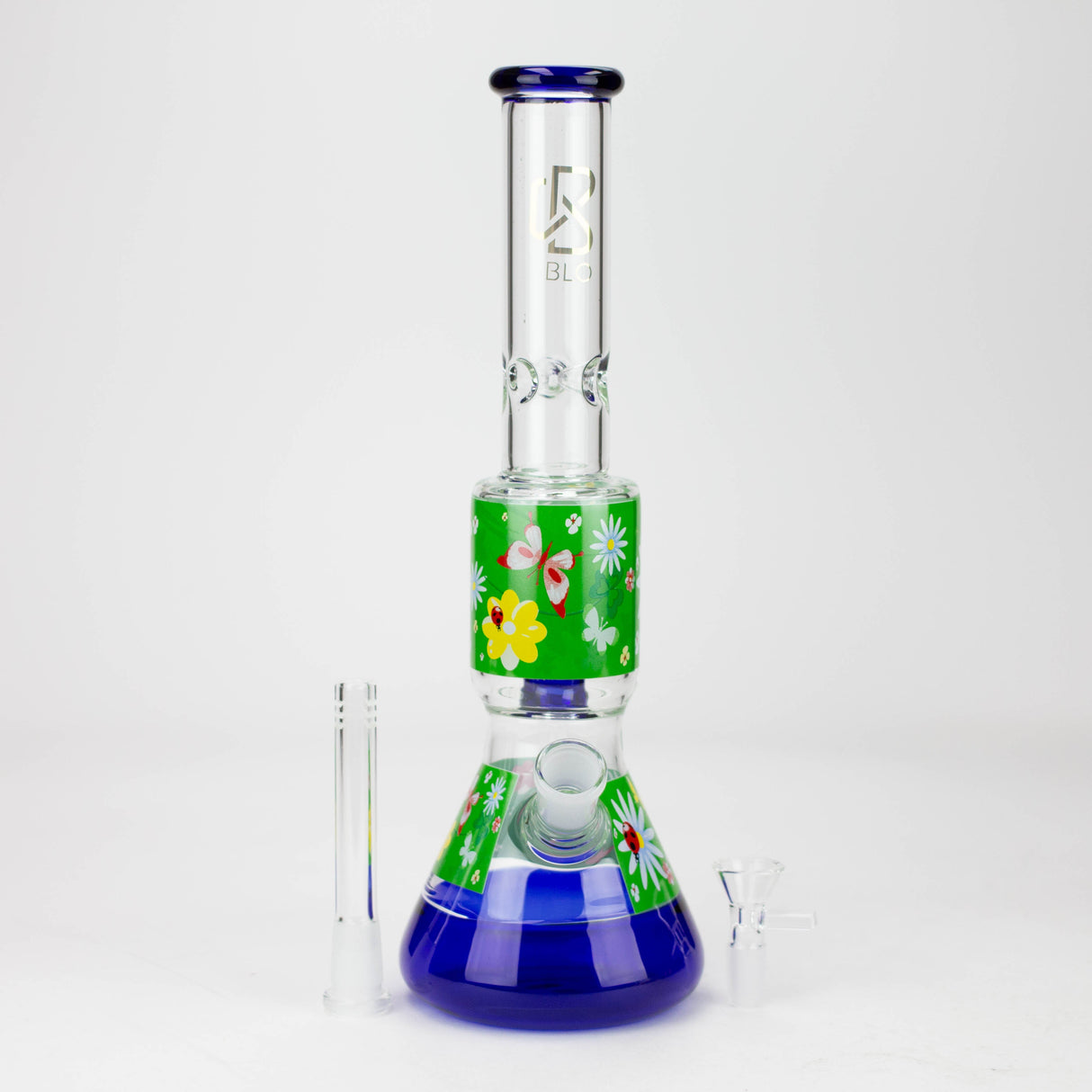 BLO | 13" Flower decal glass bong