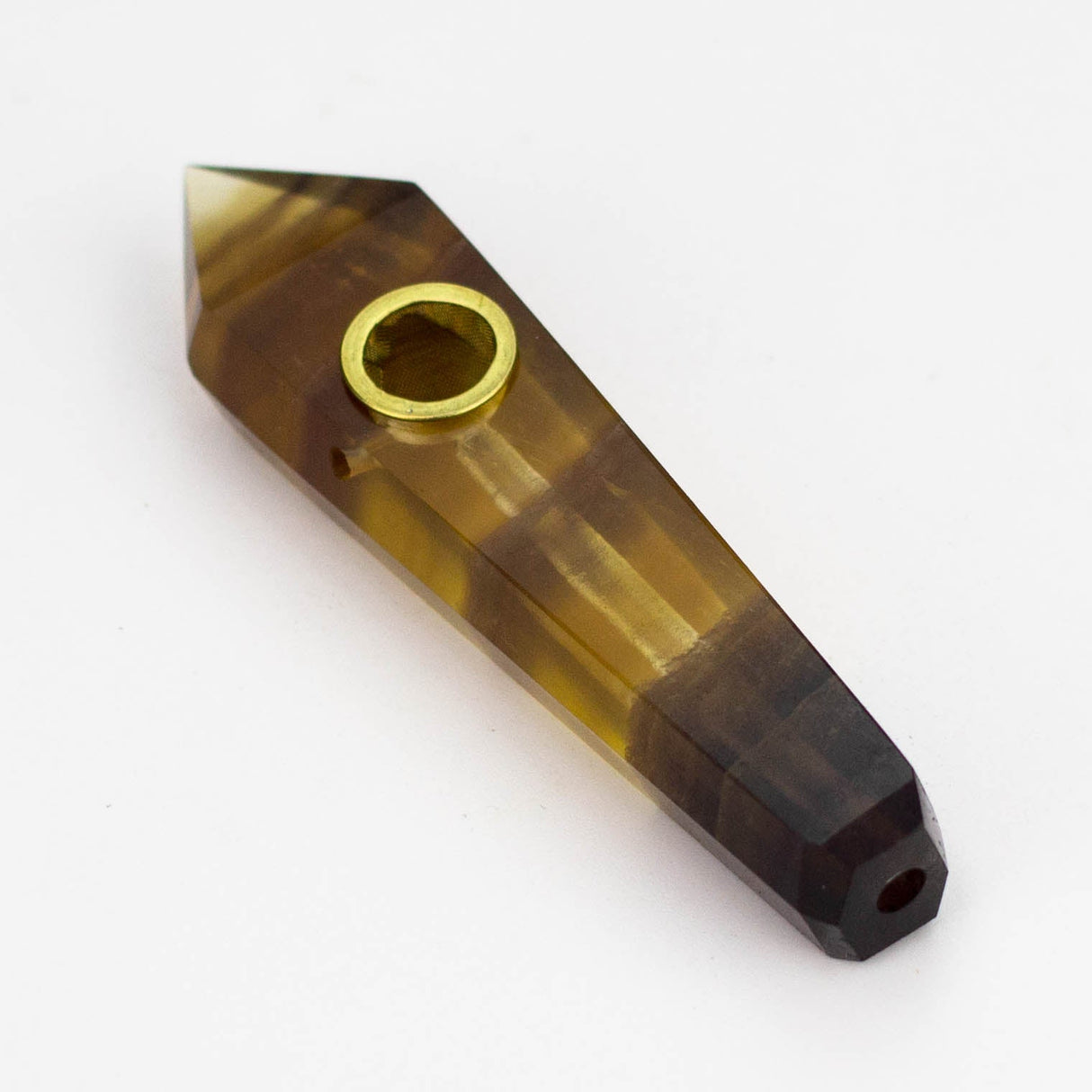 Acid Secs | Yellow Fluorite Crystal Pipe with Choke Quartz · Stone Pipe Acid Secs Productions Inc.