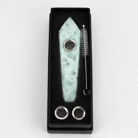 Acid Secs | Snow Green Crystal Pipe with Choke Quartz · Stone Pipe Acid Secs Productions Inc.