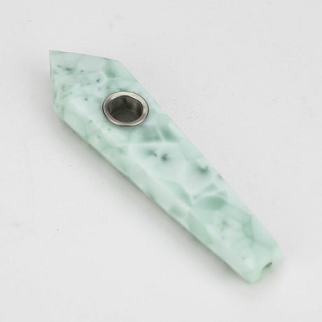 Acid Secs | Snow Green Crystal Pipe with Choke Quartz · Stone Pipe Acid Secs Productions Inc.