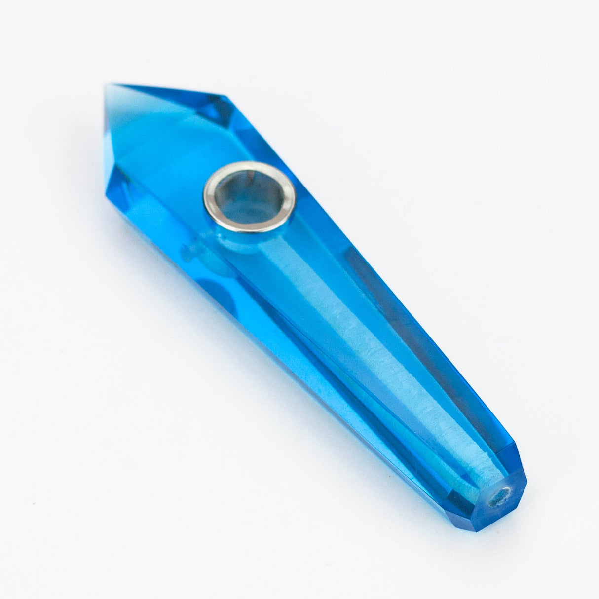 Acid Secs | Transparent Crystal Pipe with Choke Quartz · Stone Pipe Acid Secs Productions Inc. Blue