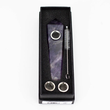 Acid Secs | Pure Amethyst Crystal Pipe with Choke Quartz · Stone Pipe Acid Secs Productions Inc.