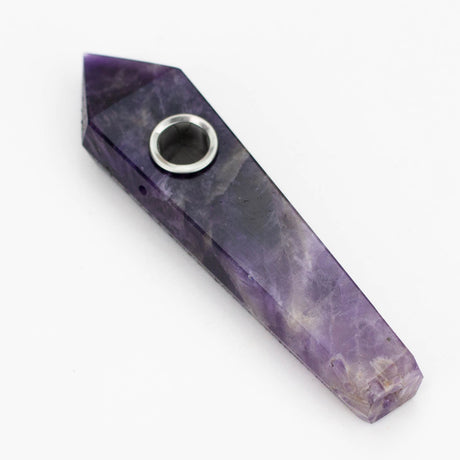 Acid Secs | Pure Amethyst Crystal Pipe with Choke Quartz · Stone Pipe Acid Secs Productions Inc.