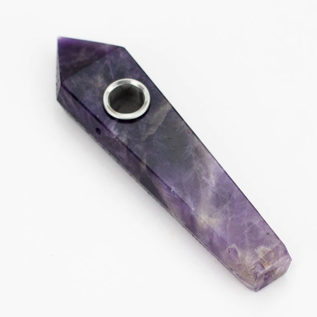Acid Secs | Pure Amethyst Crystal Pipe with Choke Quartz · Stone Pipe Acid Secs Productions Inc.