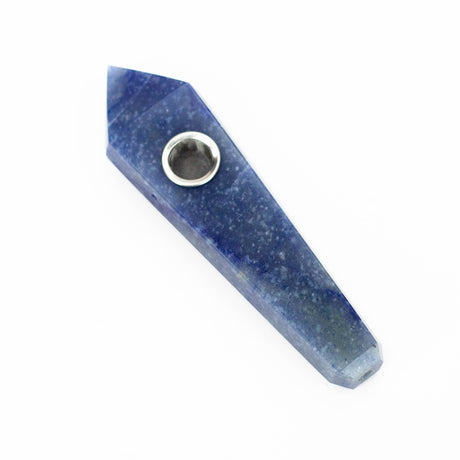 Acid Secs | Blue Adventurine Crystal Pipe with Choke Quartz · Stone Pipe Acid Secs Productions Inc. Type #3