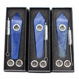 Acid Secs | Blue Adventurine Crystal Pipe with Choke Quartz · Stone Pipe Acid Secs Productions Inc.