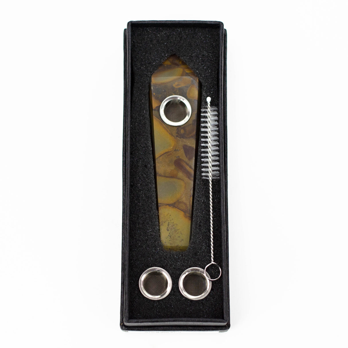 Acid Secs | Apophyllite Stone Crystal Pipe with Choke Quartz · Stone Pipe Acid Secs Productions Inc.