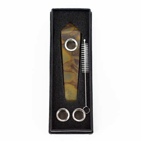 Acid Secs | Apophyllite Stone Crystal Pipe with Choke Quartz · Stone Pipe Acid Secs Productions Inc.