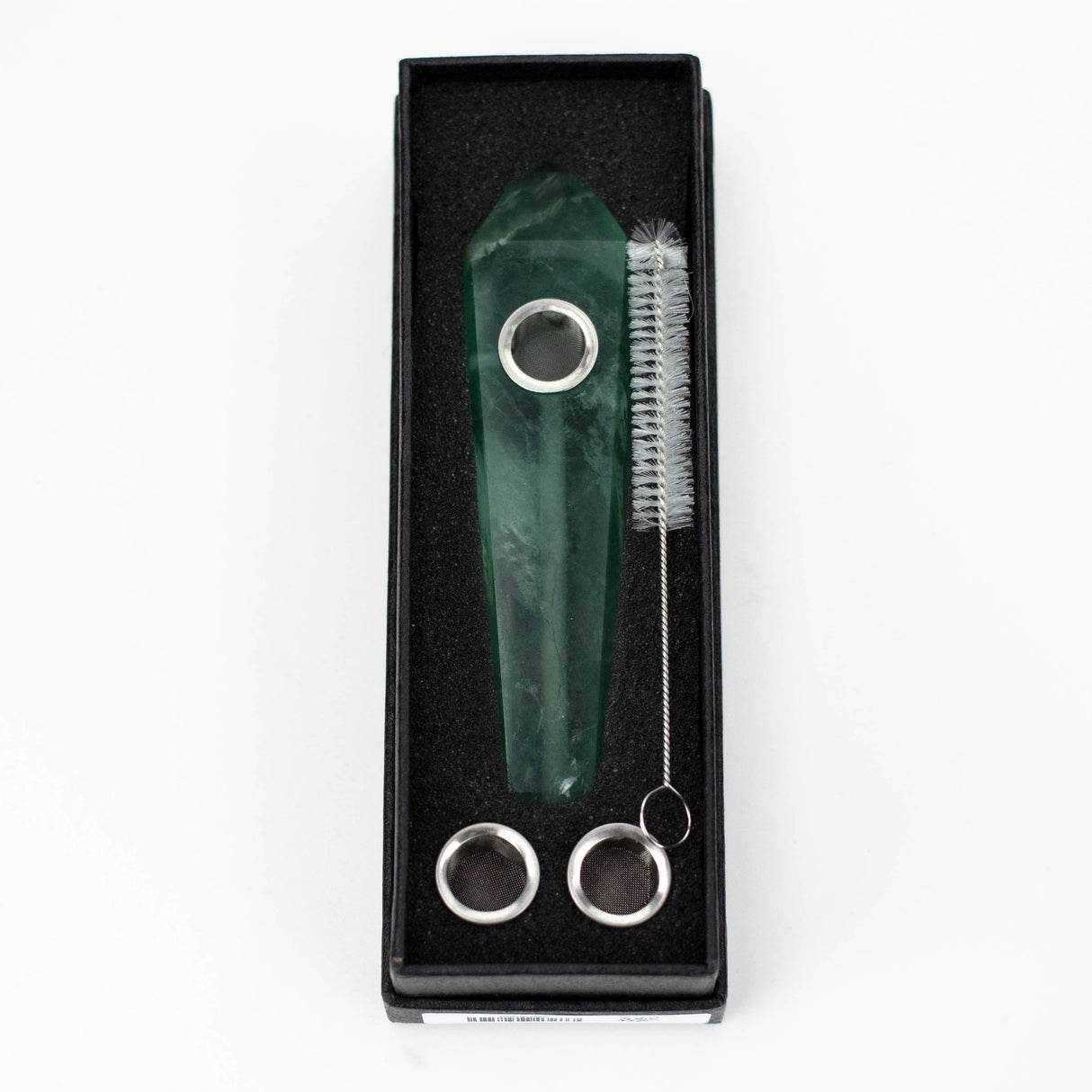 Acid Secs | Green Fluorite Crystal Pipe with Choke Quartz · Stone Pipe Acid Secs Productions Inc.