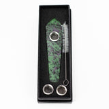 Acid Secs | Ruby Zoisite Crystal Pipe with Choke Quartz · Stone Pipe Acid Secs Productions Inc.