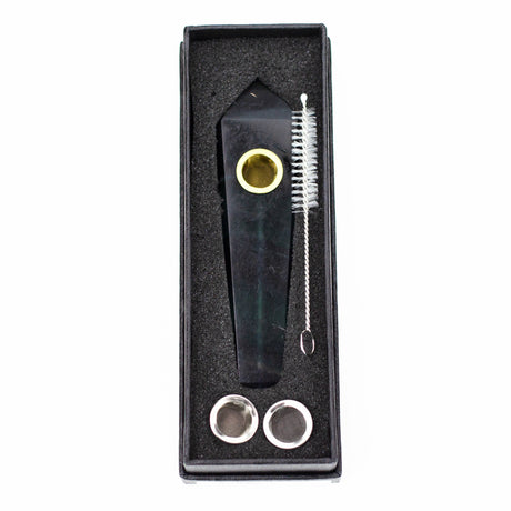 Acid Secs | Rainbow Fluorite Crystal Pipe with Choke Quartz · Stone Pipe Acid Secs Productions Inc.