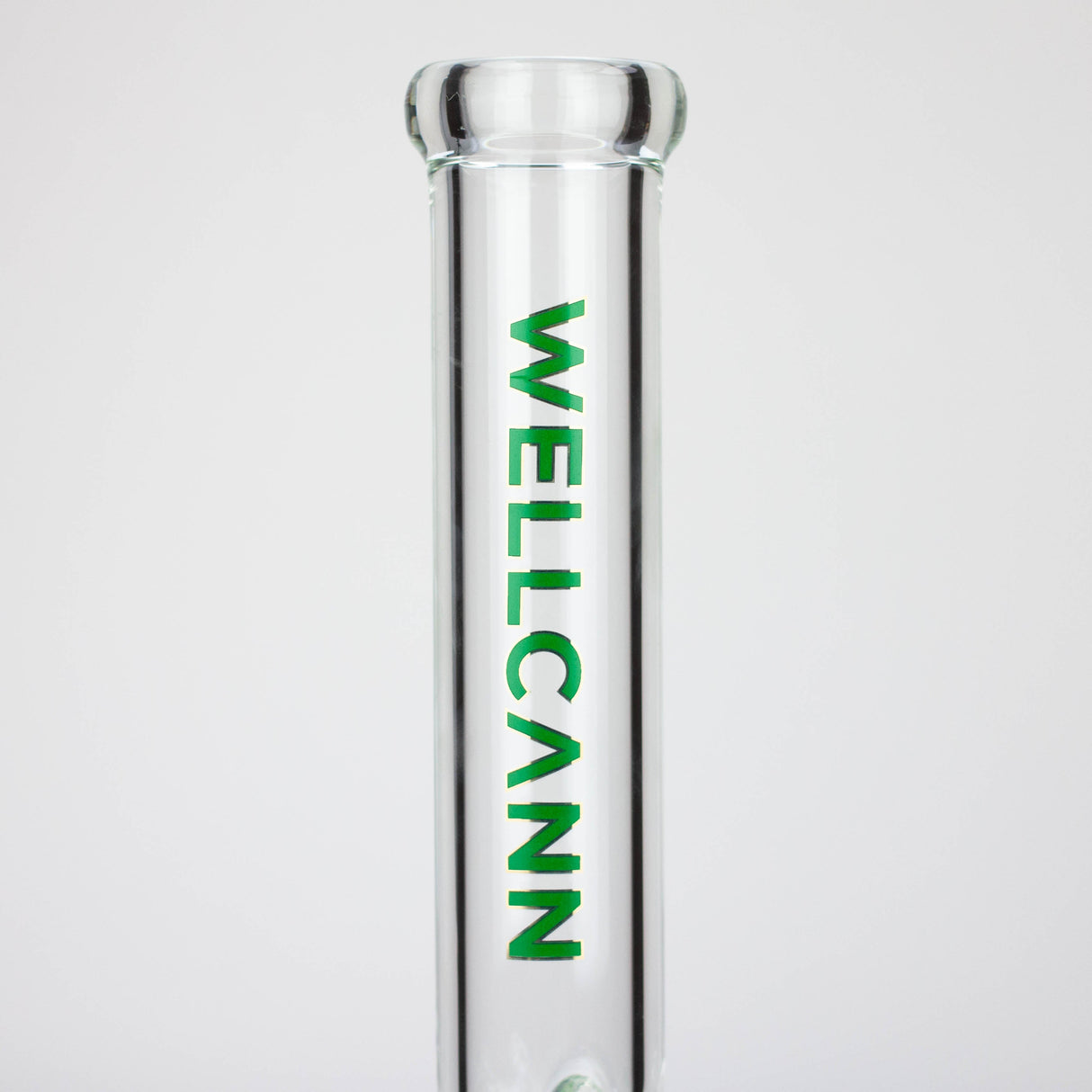 WellCann | 15" 7mm Beaker Bong with Thick Decal Base - Green Rainbow