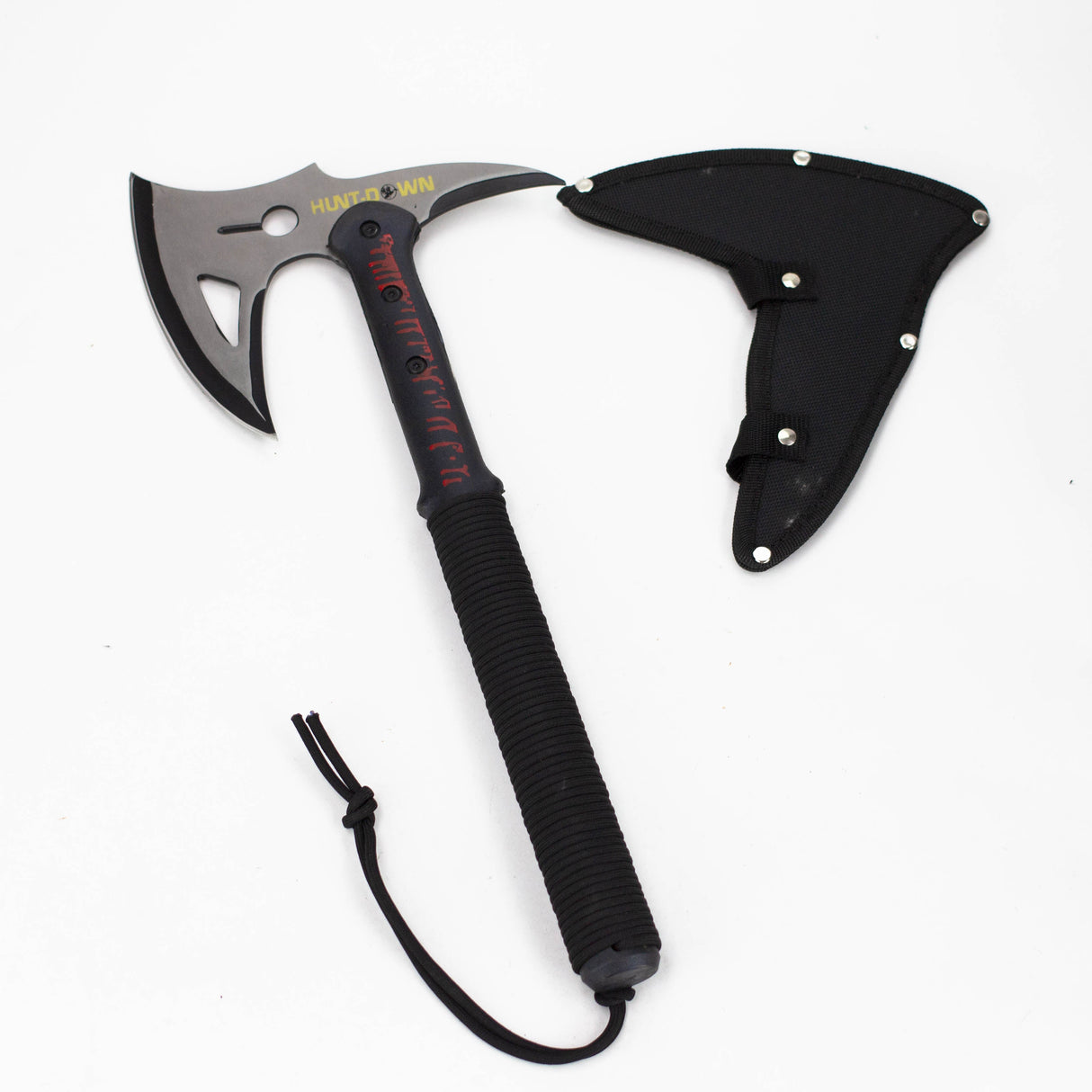 Hunt-Down | 16" Black Hard Plastic Handle Tactical Axe [8246] Sword · Machete · Axe Canadian Distributor