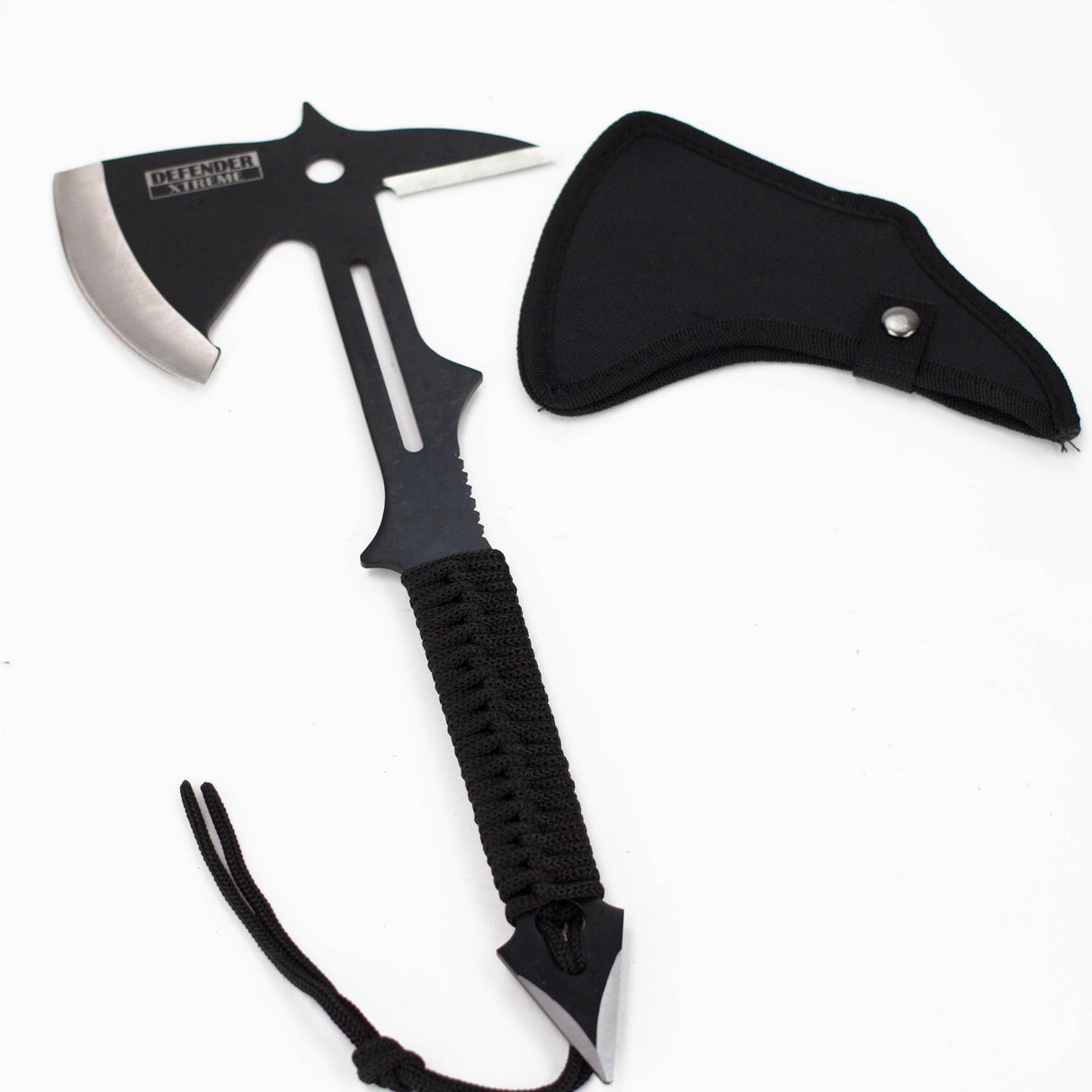 Defender-Xtream | 15" Full Tang Hunting Axe Stainless Steel Blade Nylon Handle with Sheath [6784] Sword · Machete · Axe Canadian Distributor