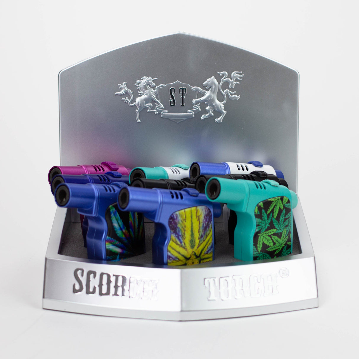 Scorch Torch | Gun Style Torch - Asssorted Leaf Designs [61650-1] - Display of 9 Torch Canadian Distributor