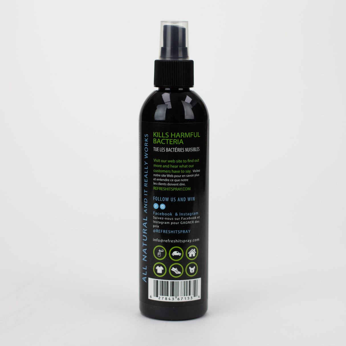 REFRESH IT ALL NATURAL AIR FRESHENER 8 OZ BOTTLE Odour Eliminator Spray Smoking Cat Distribution