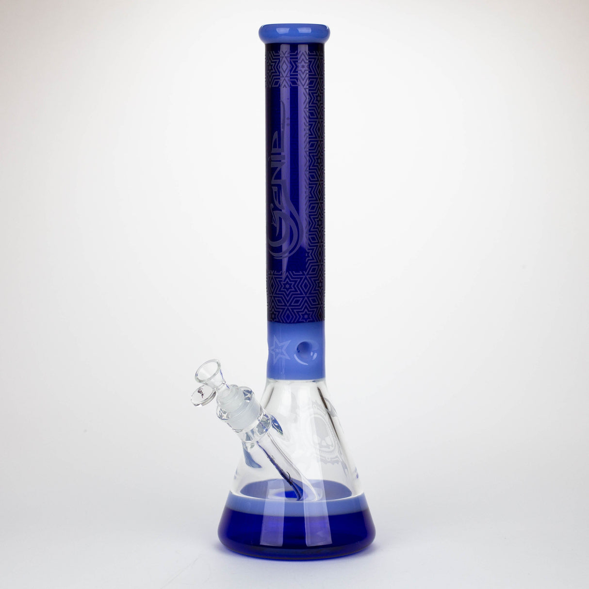 Genie | 17" sandblasted artwork tube 7 mm glass water bong [GB21006]