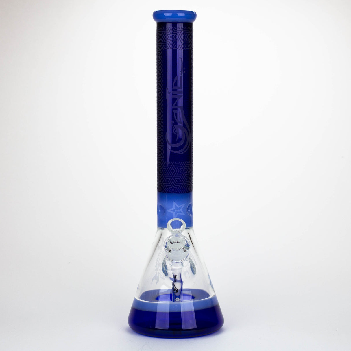 Genie | 17" sandblasted artwork tube 7 mm glass water bong [GB21006]