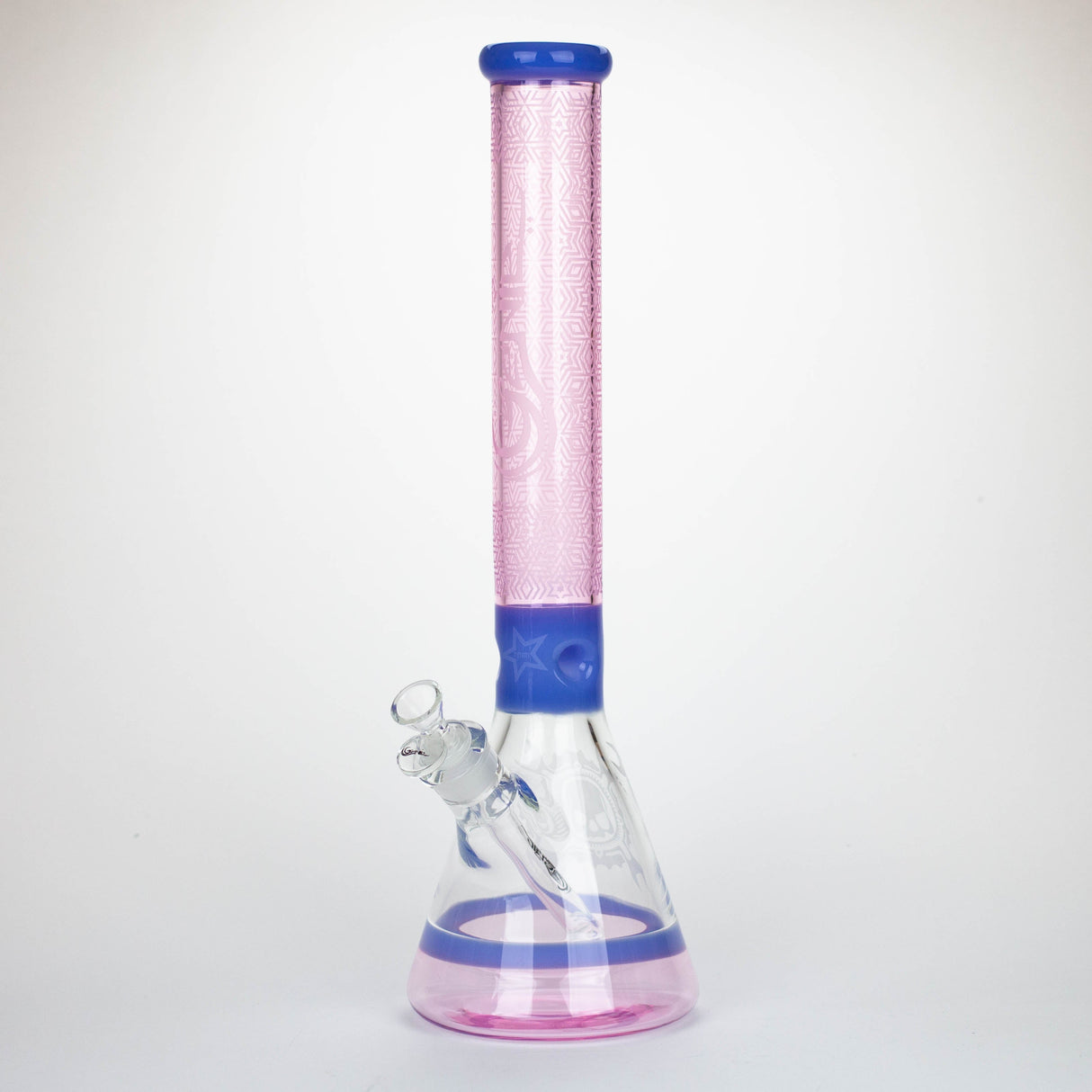 Genie | 17" sandblasted artwork tube 7 mm glass water bong [GB21006]