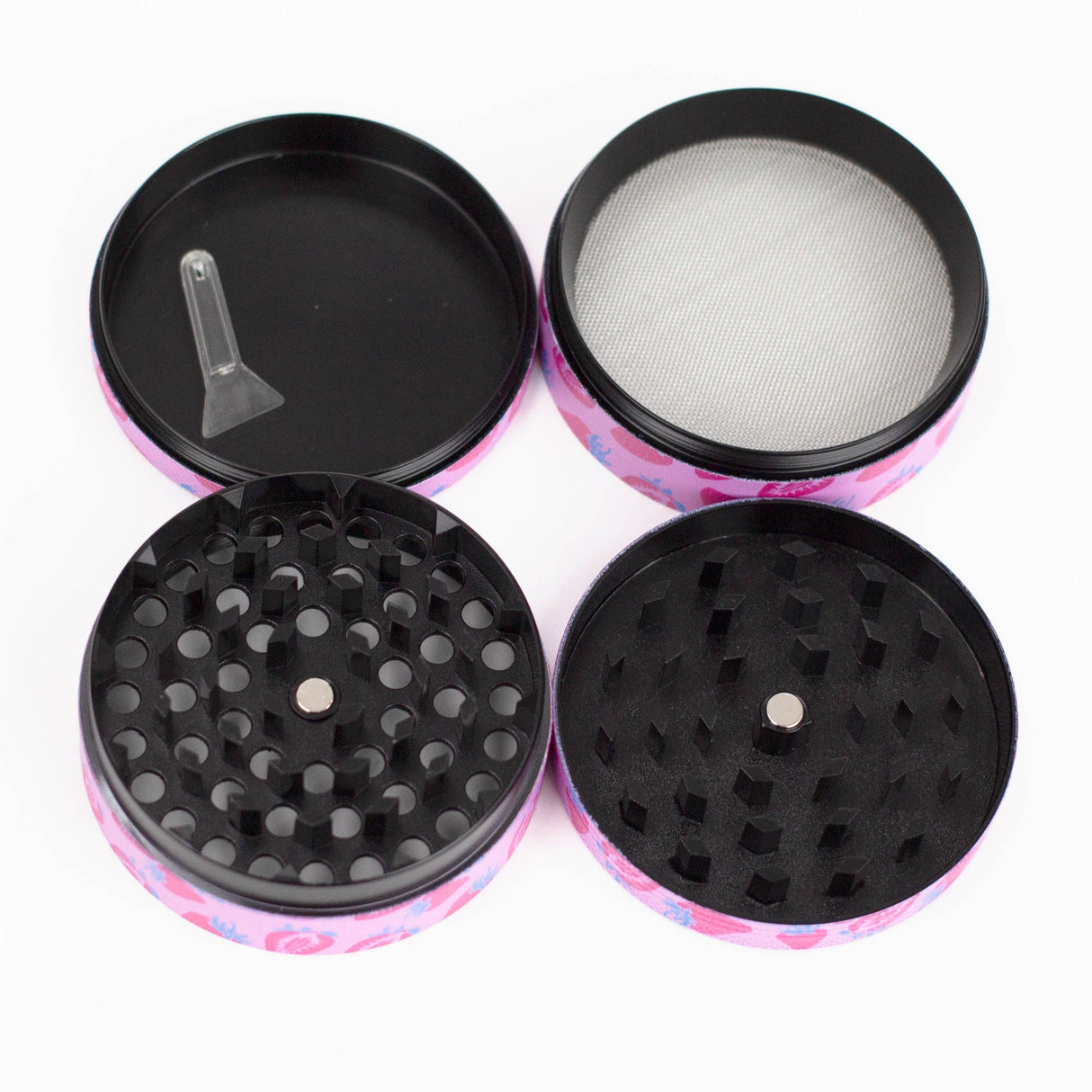 2.5" Metal Grinder 4 Layers with Fruit Design Box of 12 [GZ303]