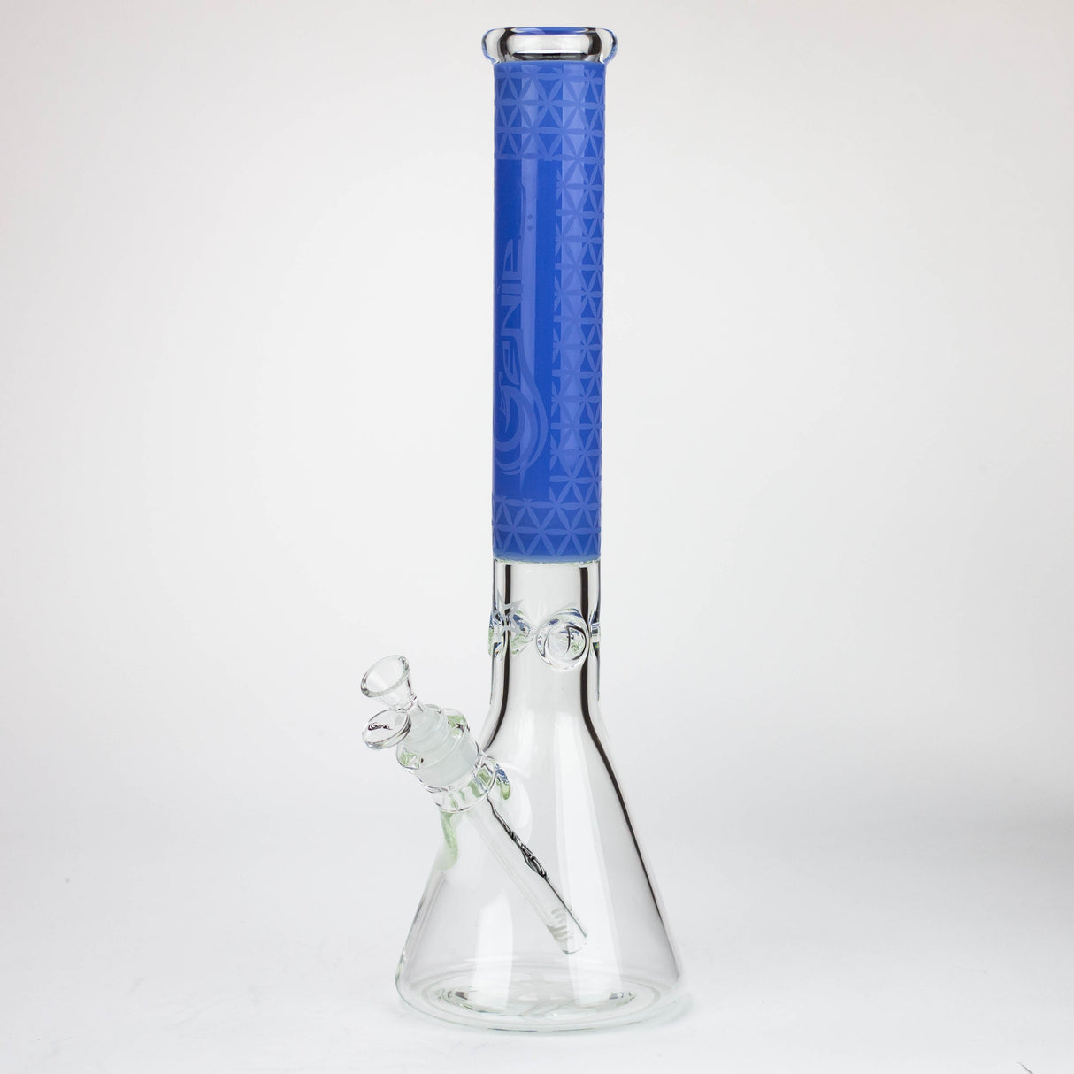 Genie | 17" sandblasted artwork tube 7 mm glass water bong [GB21005]