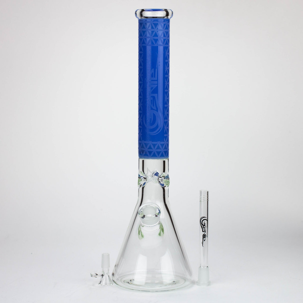 Genie | 17" sandblasted artwork tube 7 mm glass water bong [GB21005]