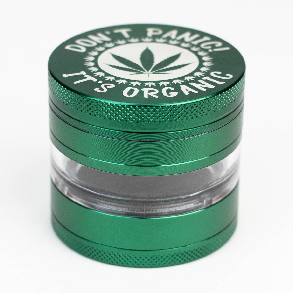 Heavy Duty Large "Don't Panic It's Organic" 4 Parts Weed Grinder Engraved in Canada Design #1