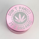 Heavy Duty Large "Don't Panic It's Organic" 4 Parts Weed Grinder Engraved in Canada Design #1