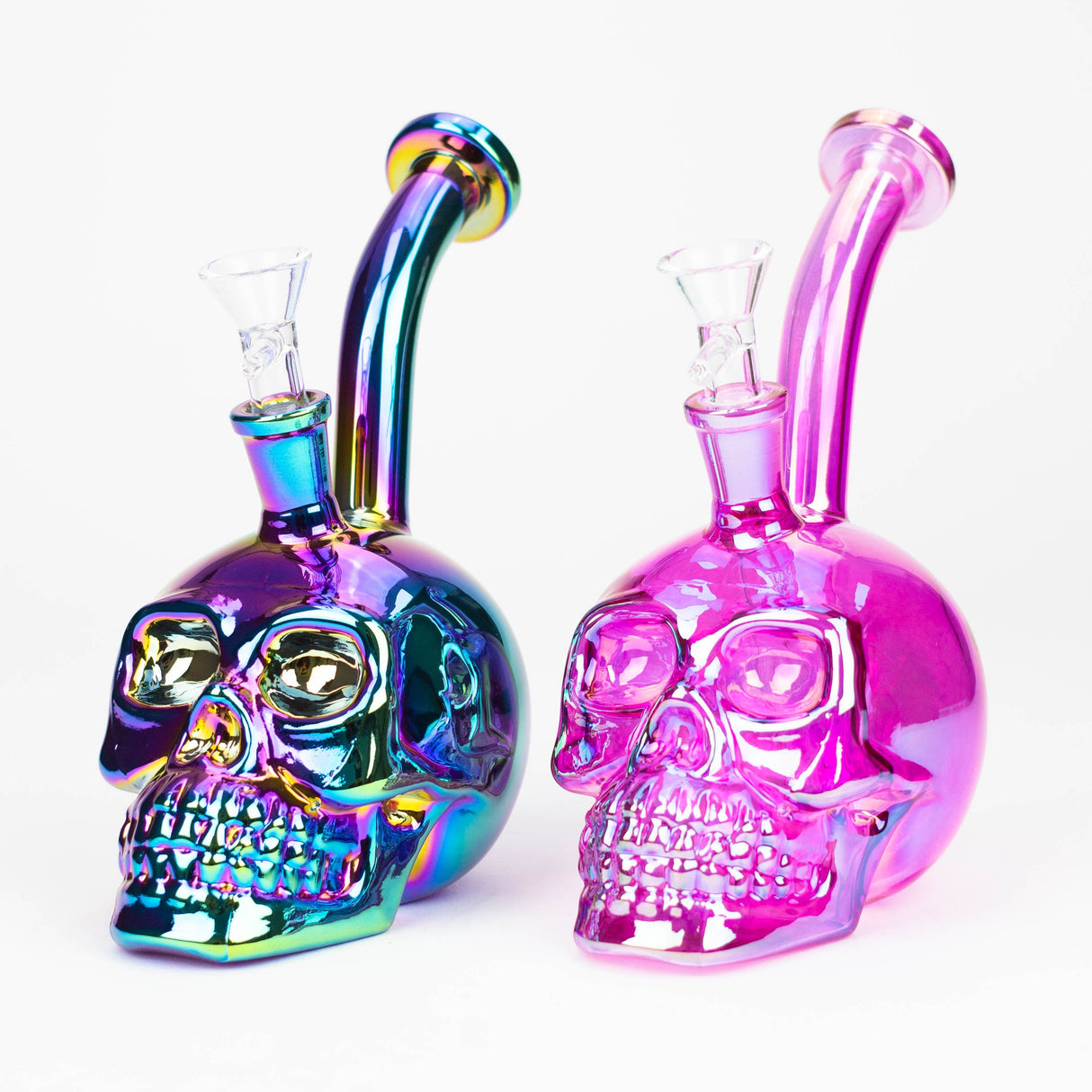 7" Skull shape Eletroplate Glass Bong [WP 045]